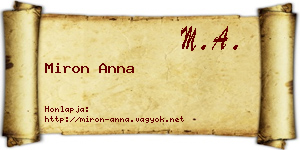 Miron Anna névjegykártya